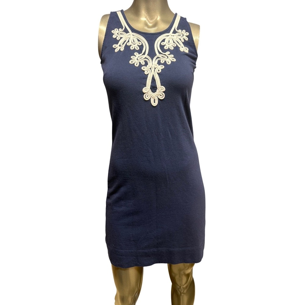 Lilly Pulitzer Navy Blue Soutache Embroidered Sleeveless Shift Dress‎ XS - Picture 10 of 11